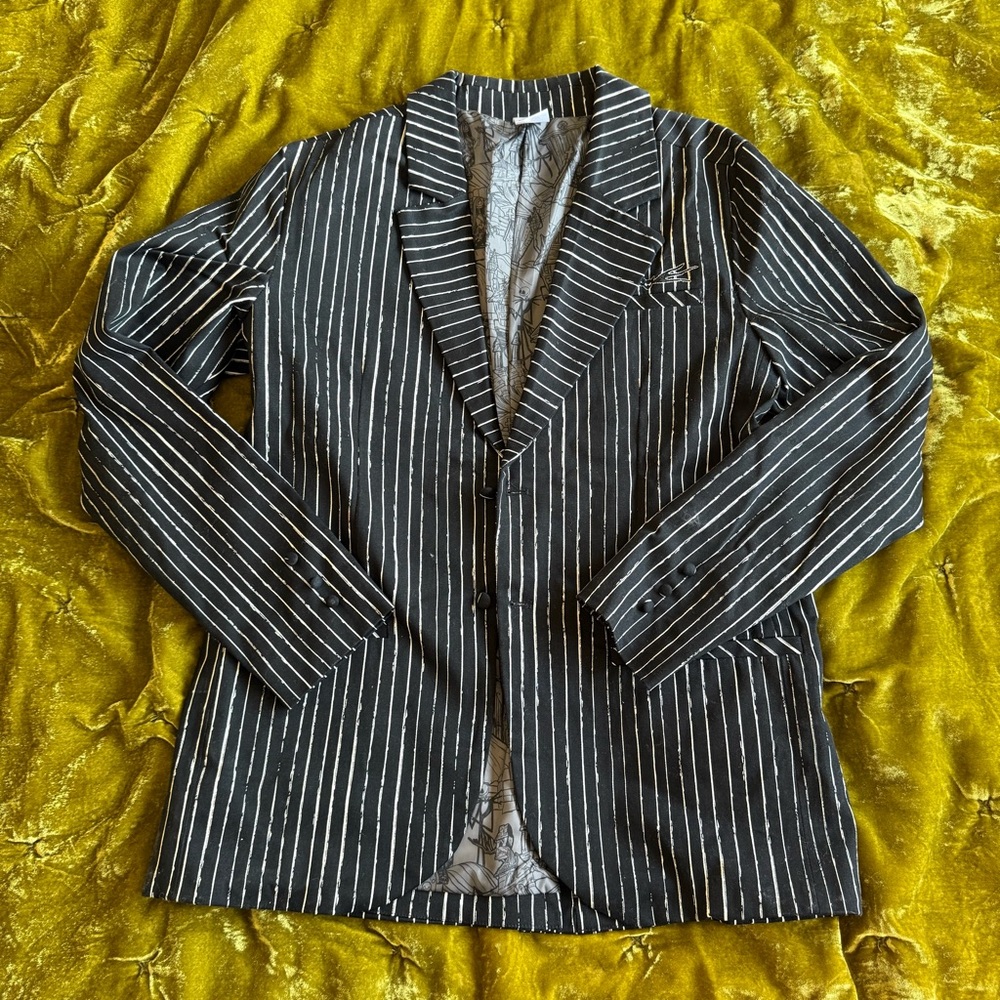 Disney Nightmare Before Christmas Jack Black and White Striped Blazer